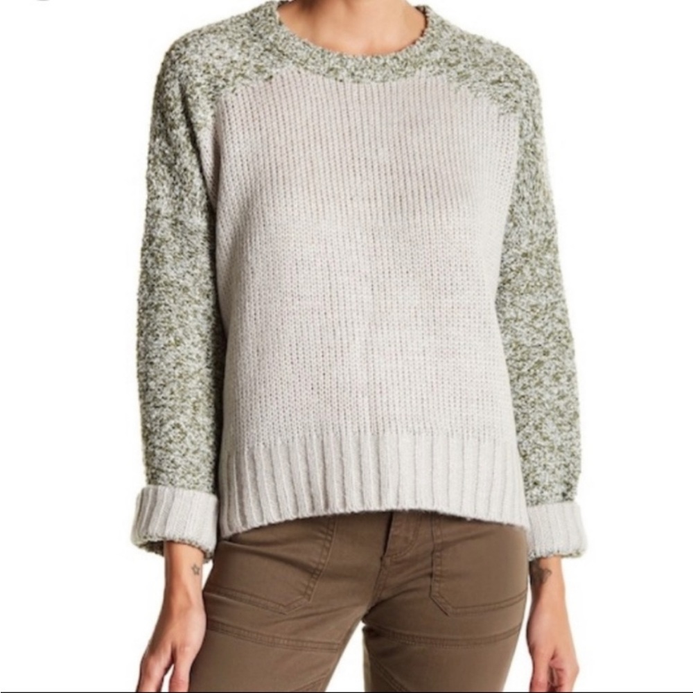 John + Jenn Colorblock Sweater, size Small, fuzzy, comfy, classic, knit, woven